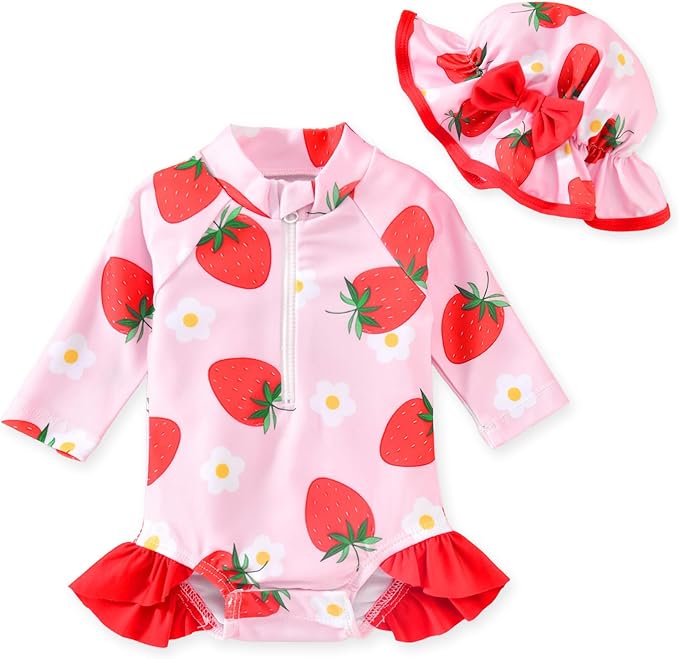 Girls Long Sleeve One Piece Swimsuit